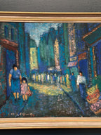 “City Street at Night” by Olle Larsson