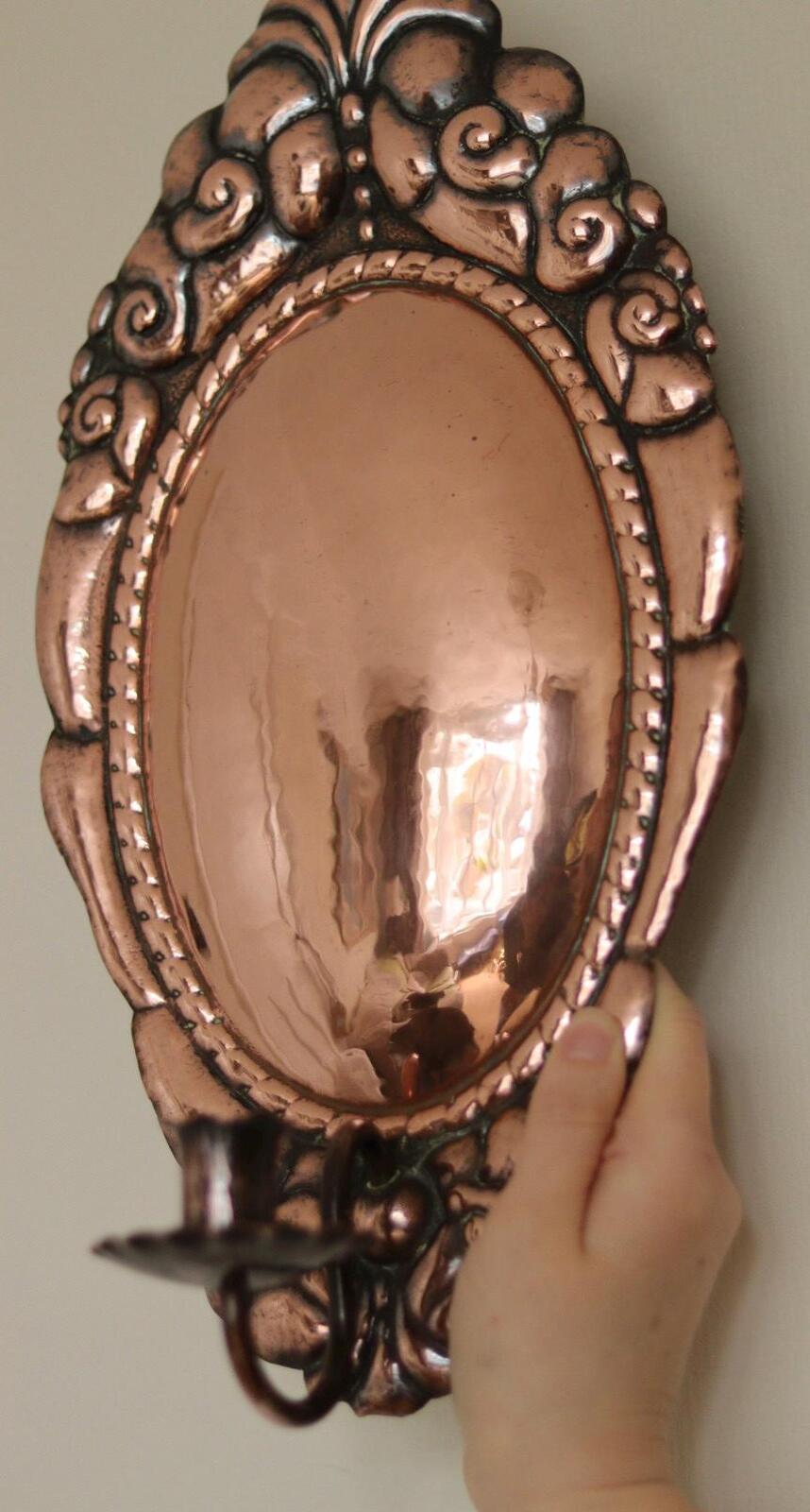 Pair of Vintage Swedish Copper Wall Sconces
