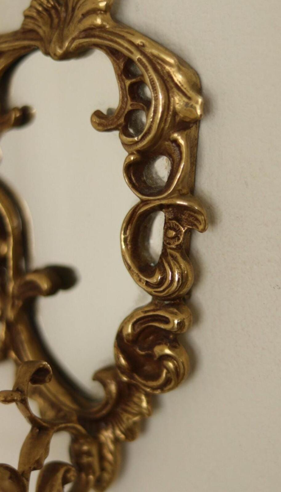 Pair of Mid-Century Swedish Brass Sconces with Mirrors