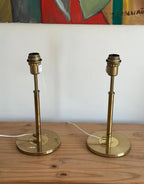 Pair of Mid Century Style Swedish Brass Lamps by Konsethantverk