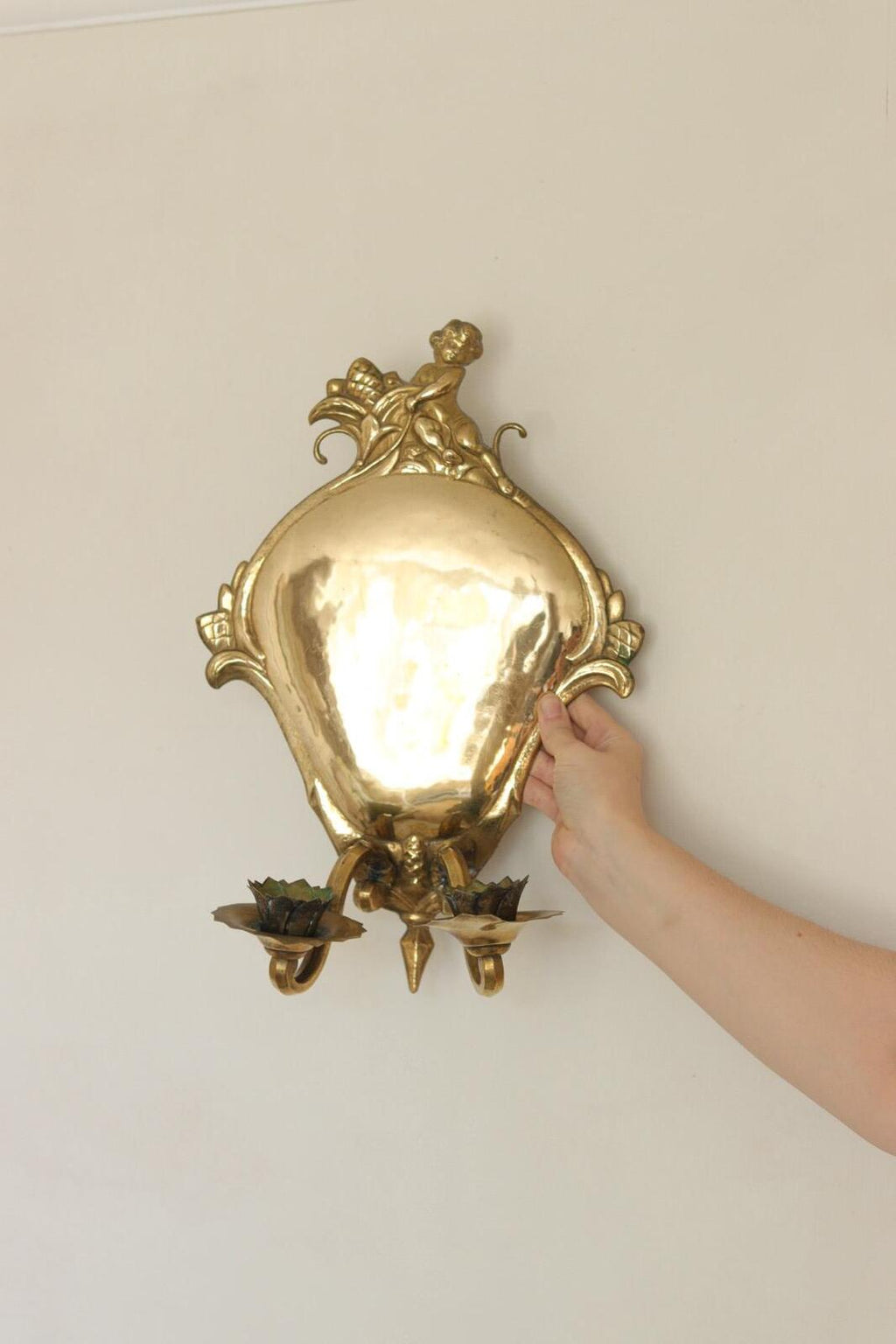 Pair Of Mid Century Swedish Brass Sconces