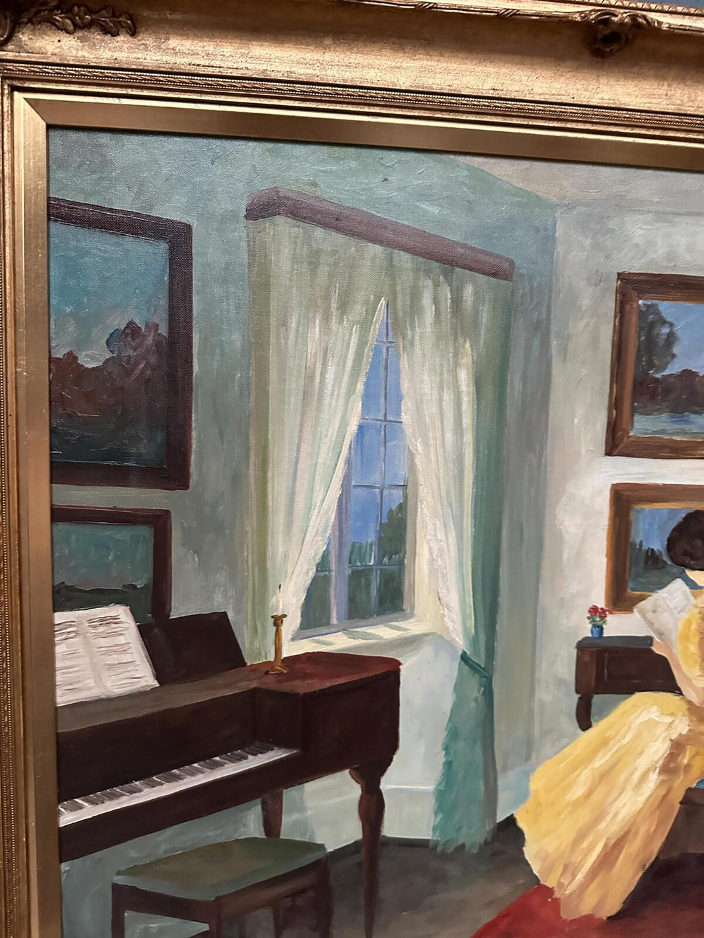 “Interior with Reading Woman” by V. Hansen