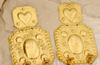 Large Baroque Style  Mid-Century Double Arms Brass Swedish Sconces