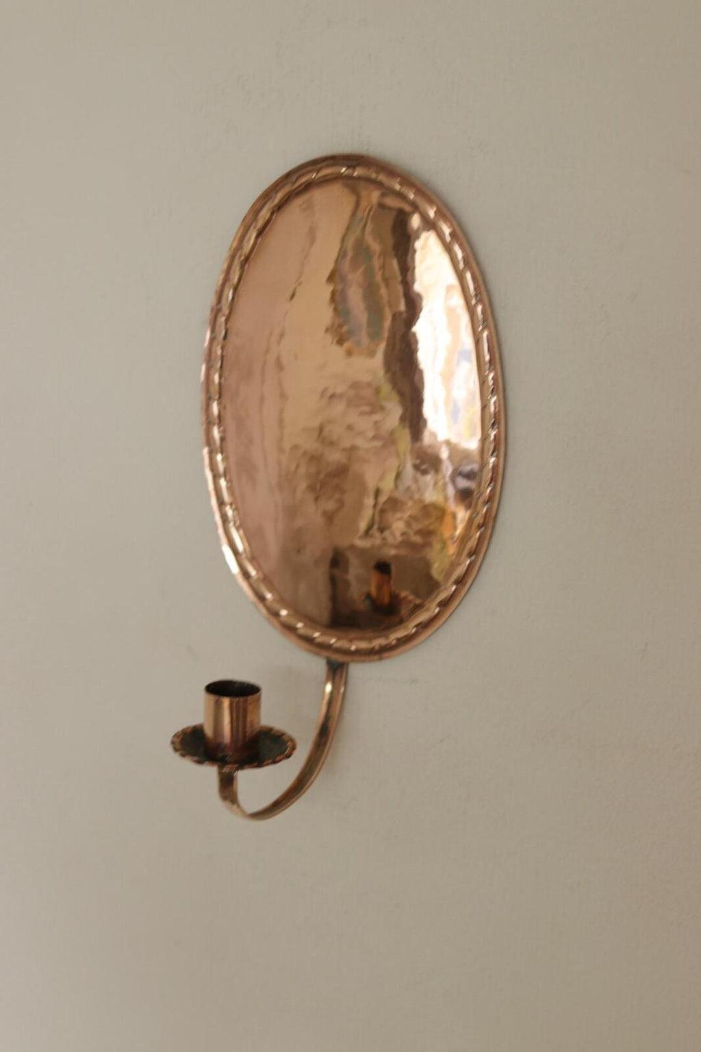 Pair of Swedish Copper Oval Wall Sconces