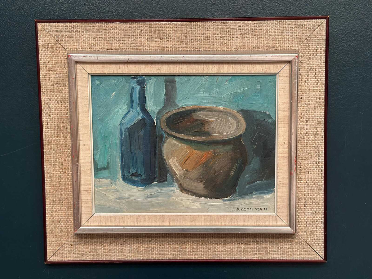 “Pot and Blue Bottle” by Viktor Rasmussen