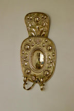 Pair Large baroque Style Mid Century Swedish Brass Sconces