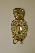 Pair Large baroque Style Mid Century Swedish Brass Sconces
