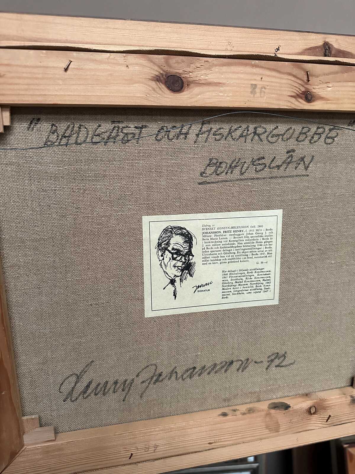 “Badgast och Fiskargubbe” by Fritz Henry Johansson