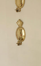 Pair Of Mid Century Swedish Brass Sconces Dated 1944