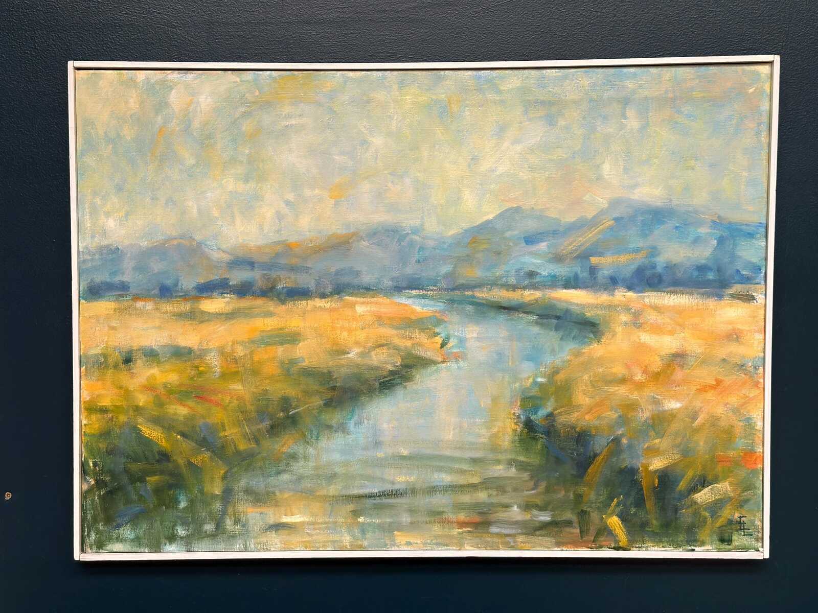 River Landscape with Mountains