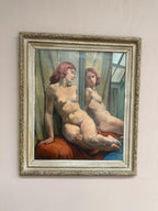 Sittande kvinna vid spegel By Philippe de Rougemont (1891–1965)