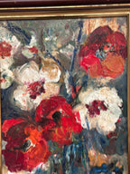 “Red Poppies and White Blossoms” by L. Stokes