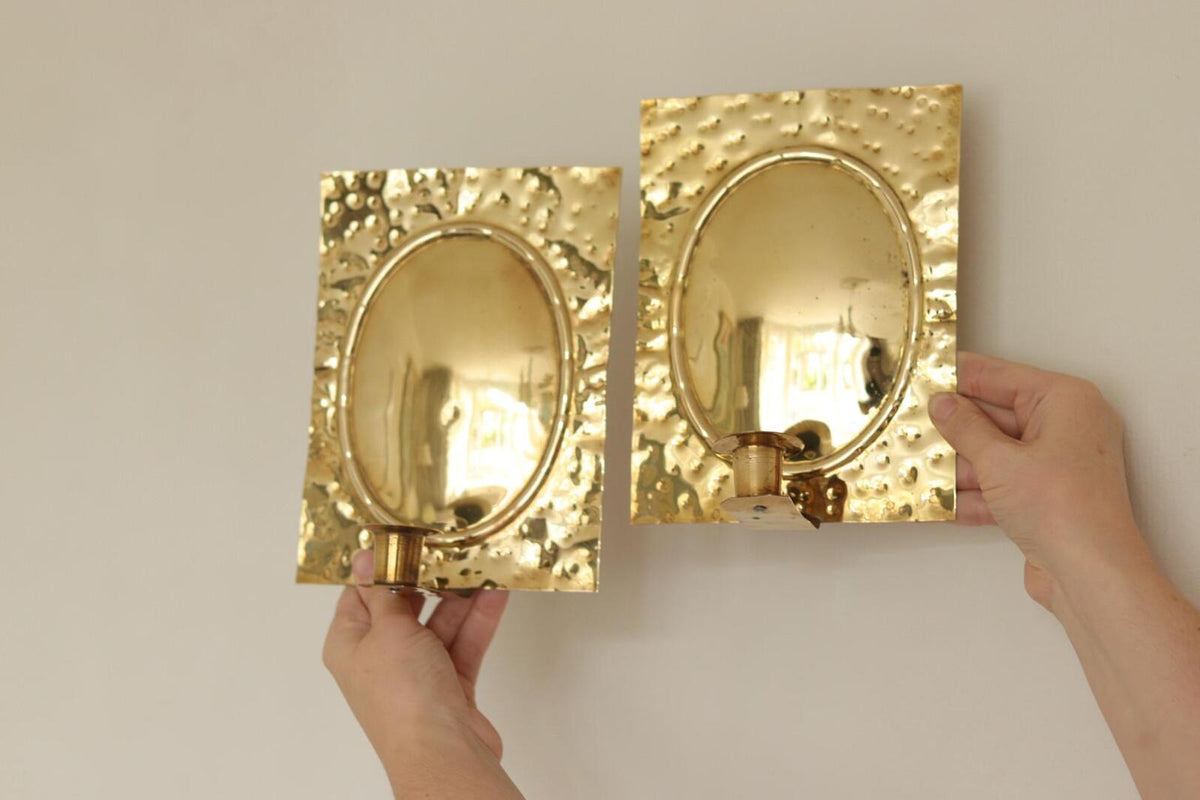 Pair Of  Swedish Brass Sconces