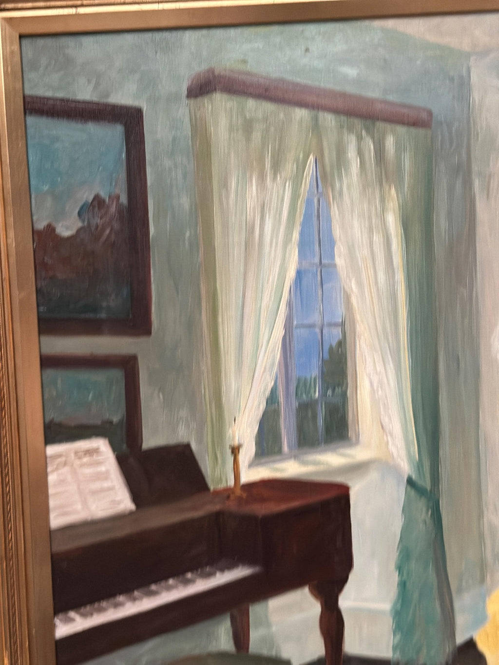 “Interior with Reading Woman” by V. Hansen