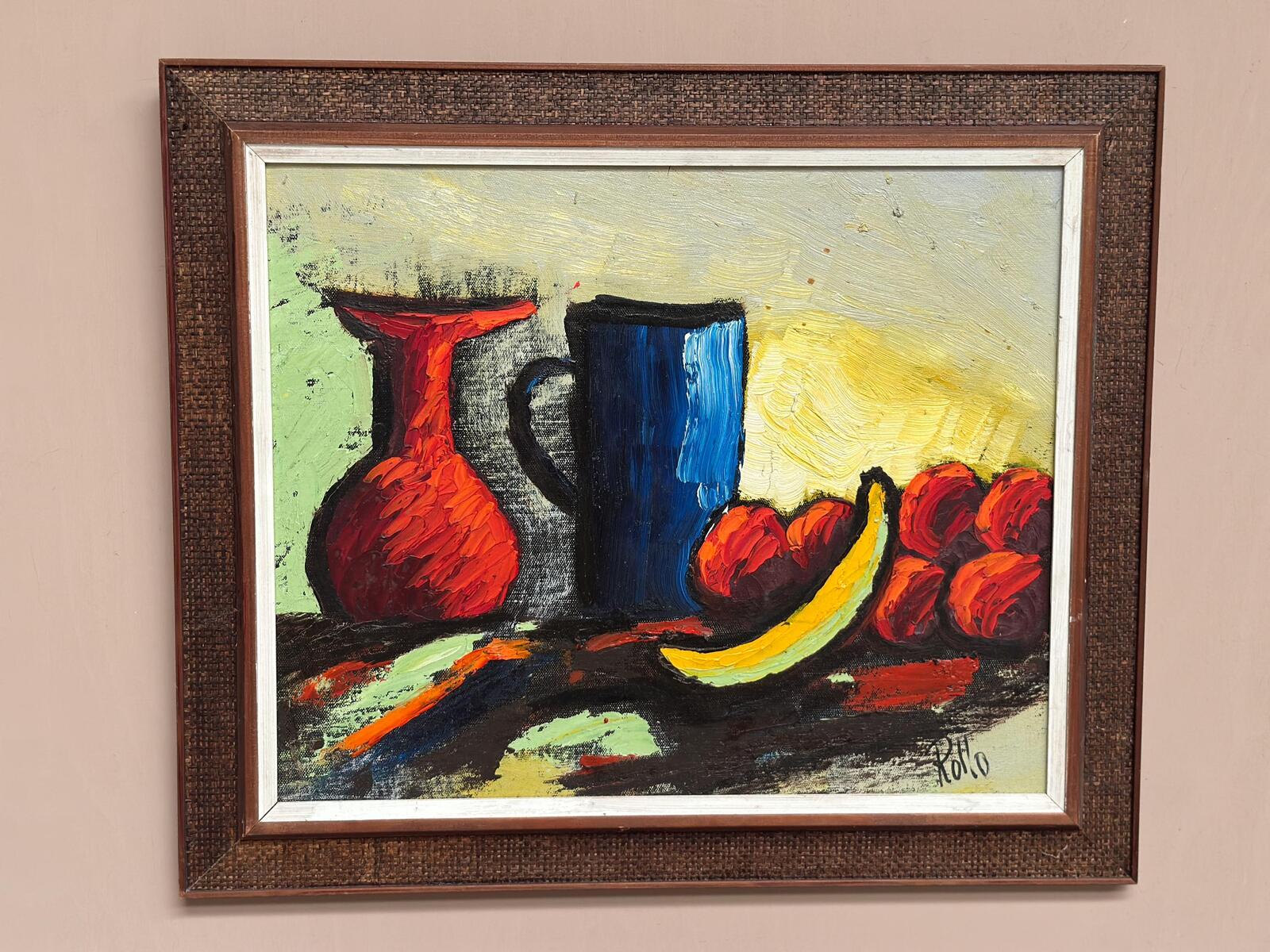 “Still Life with Fruits and Vase” by Rollo