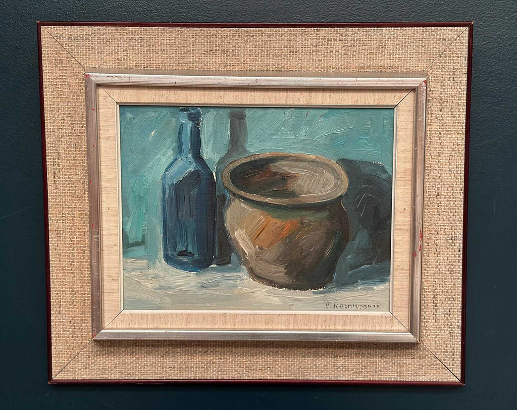 “Pot and Blue Bottle” by Viktor Rasmussen