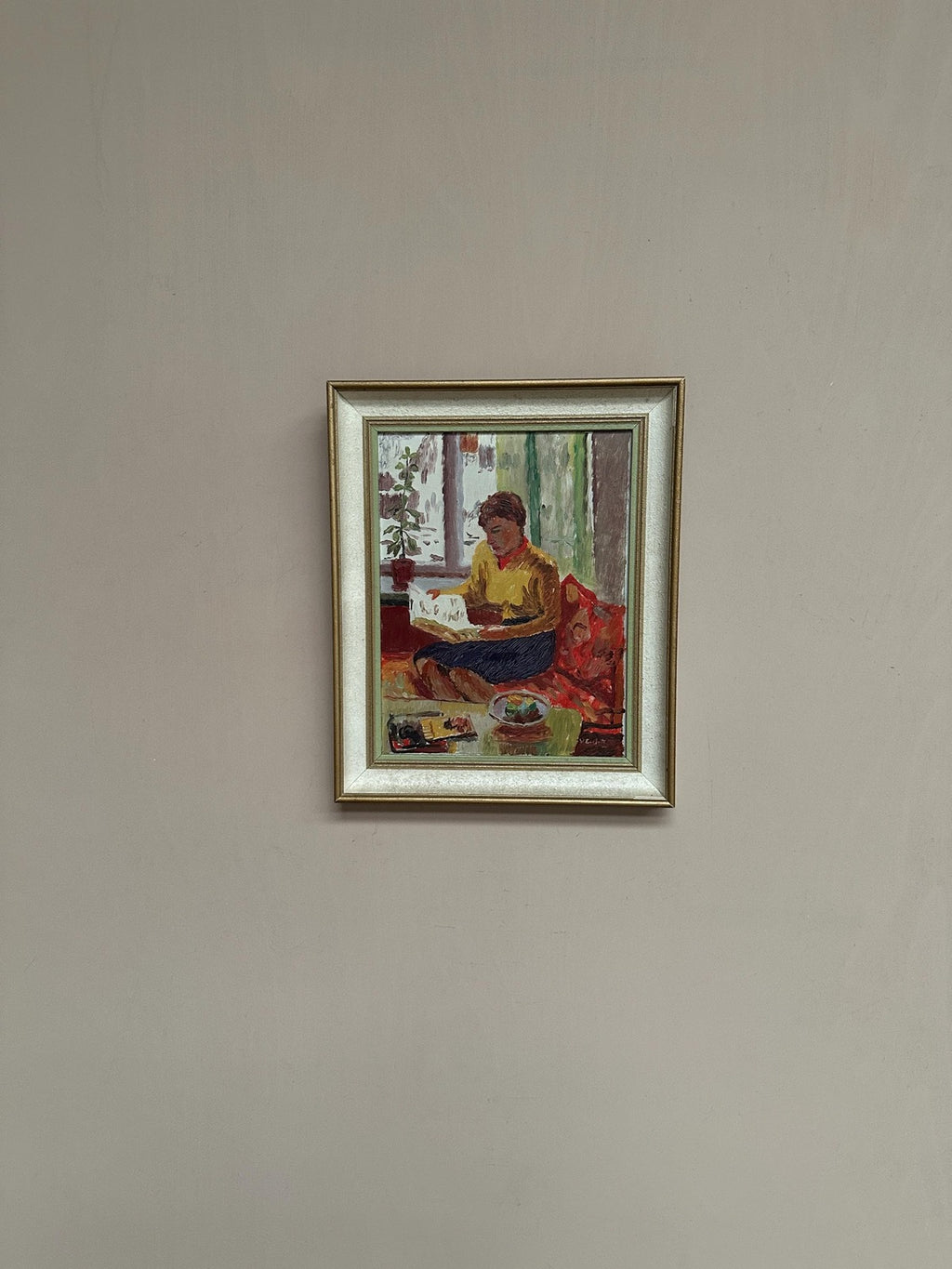 “Woman Reading Book” by Einar Emland (1916–1994)
