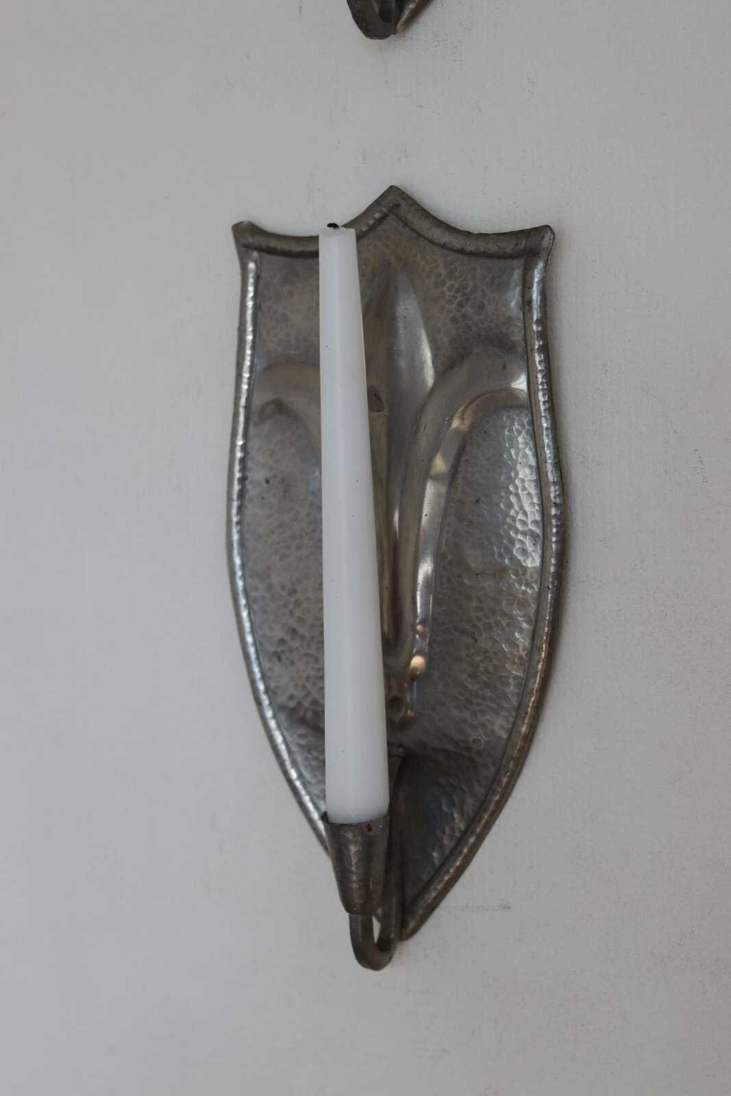 Pair Of Swedish Pewter Sconces