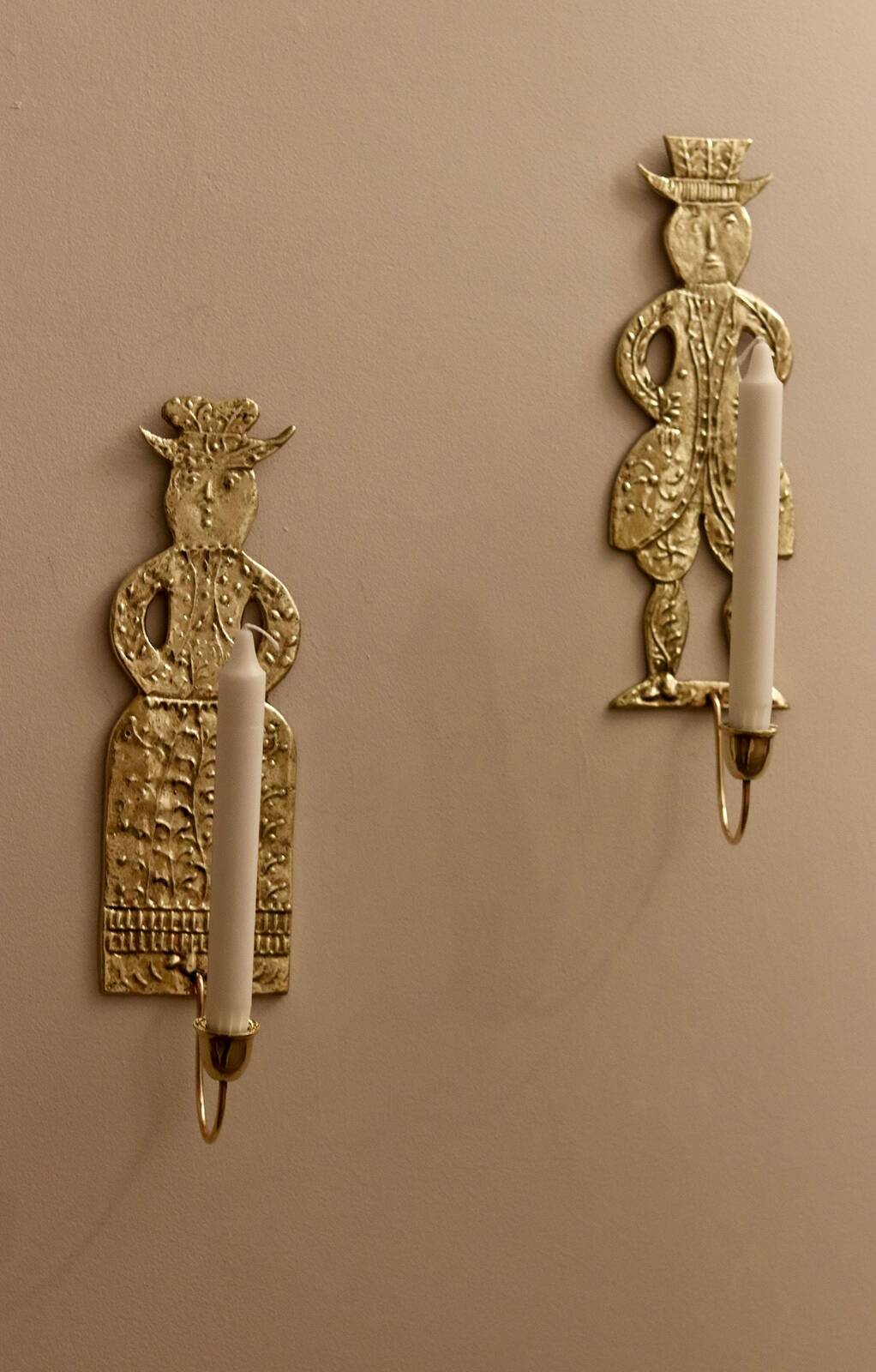 Pair of Mid-Century Brass Danish Sconces