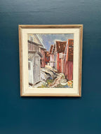 “Red Cottages by Coast”