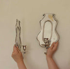 Pair Of Mid Century Swedish Pewter Sconces