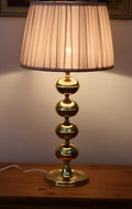 Tall Swedish Brass Bobbin lamp by Borens Borås