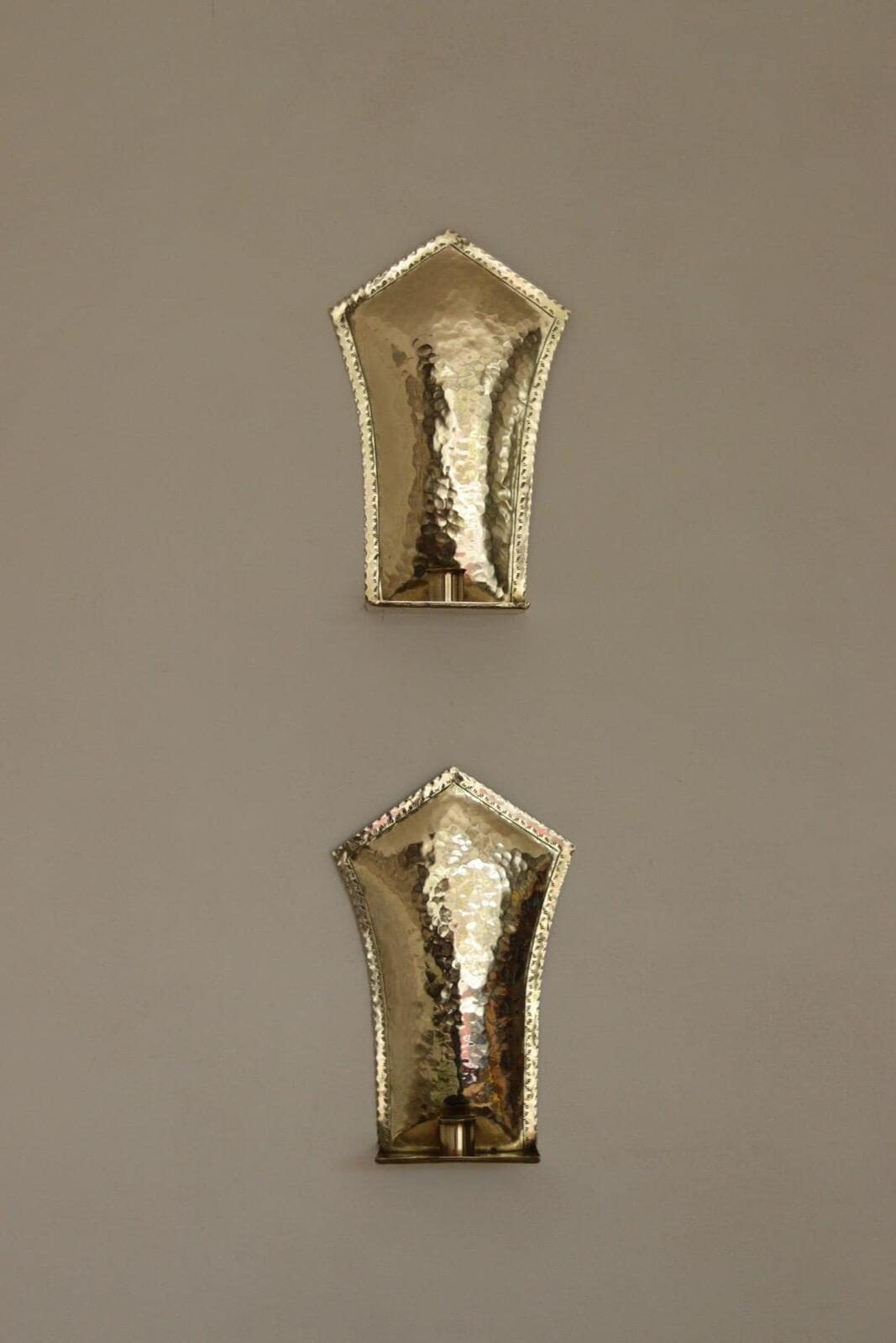 Pair Of Mid Century Swedish Brass Sconces