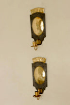 Pair Of Mid Century Swedish Brass  and Metal Sconces
