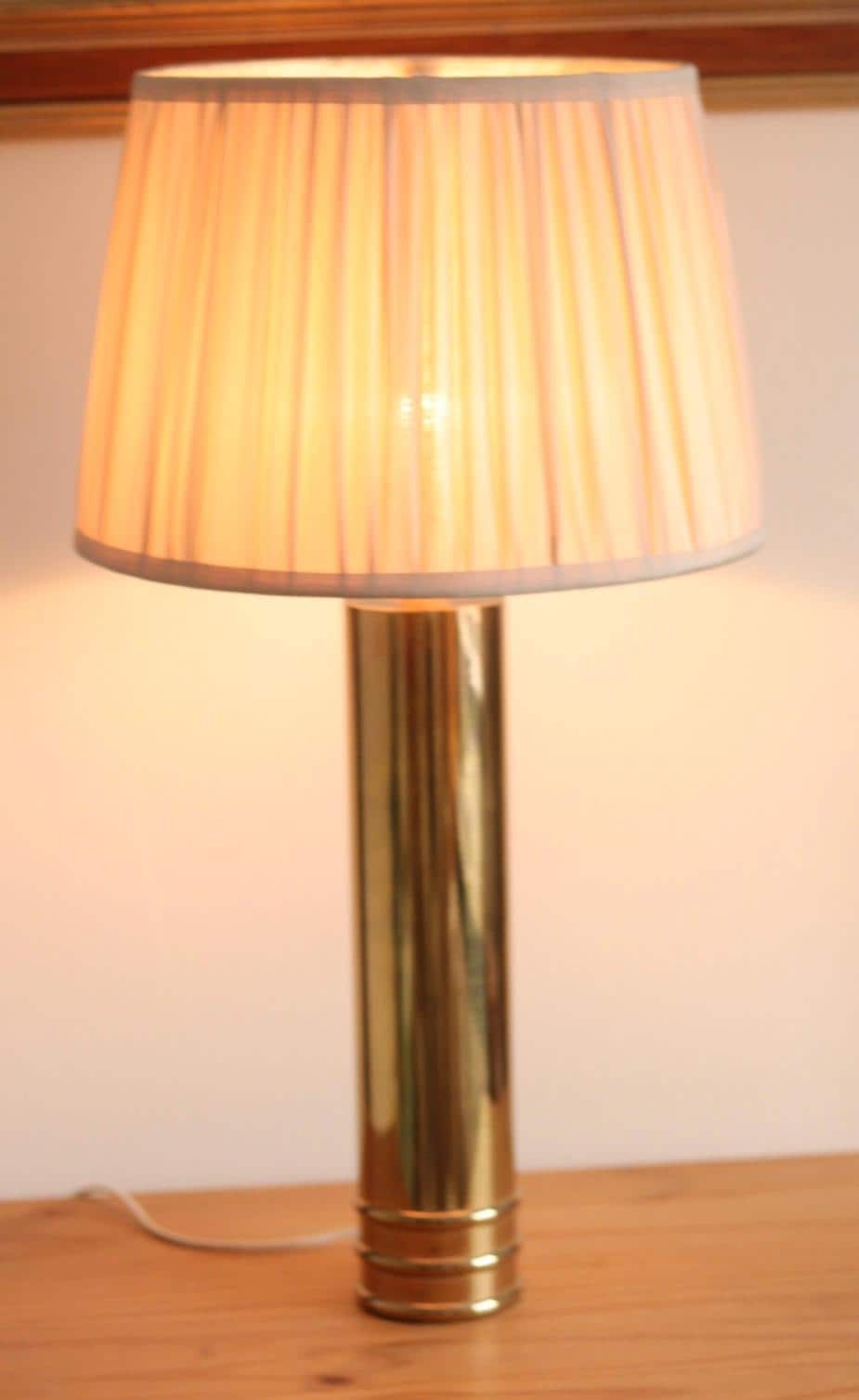 1960's Mid Century Swedish Large Brass Table Lamp by  Bergbom, Model B 010