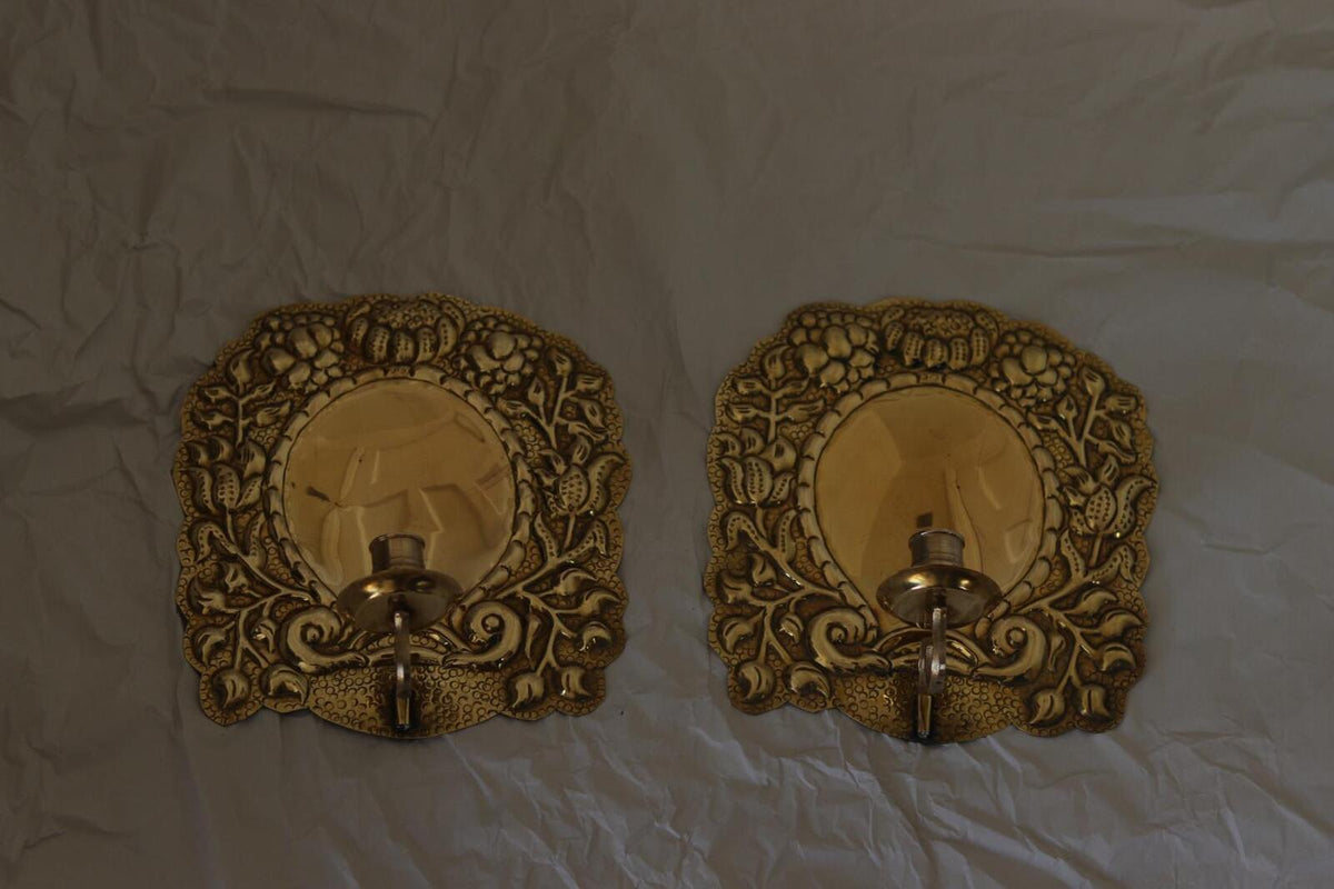 Pair of Mid-Century Swedish Brass Sconces