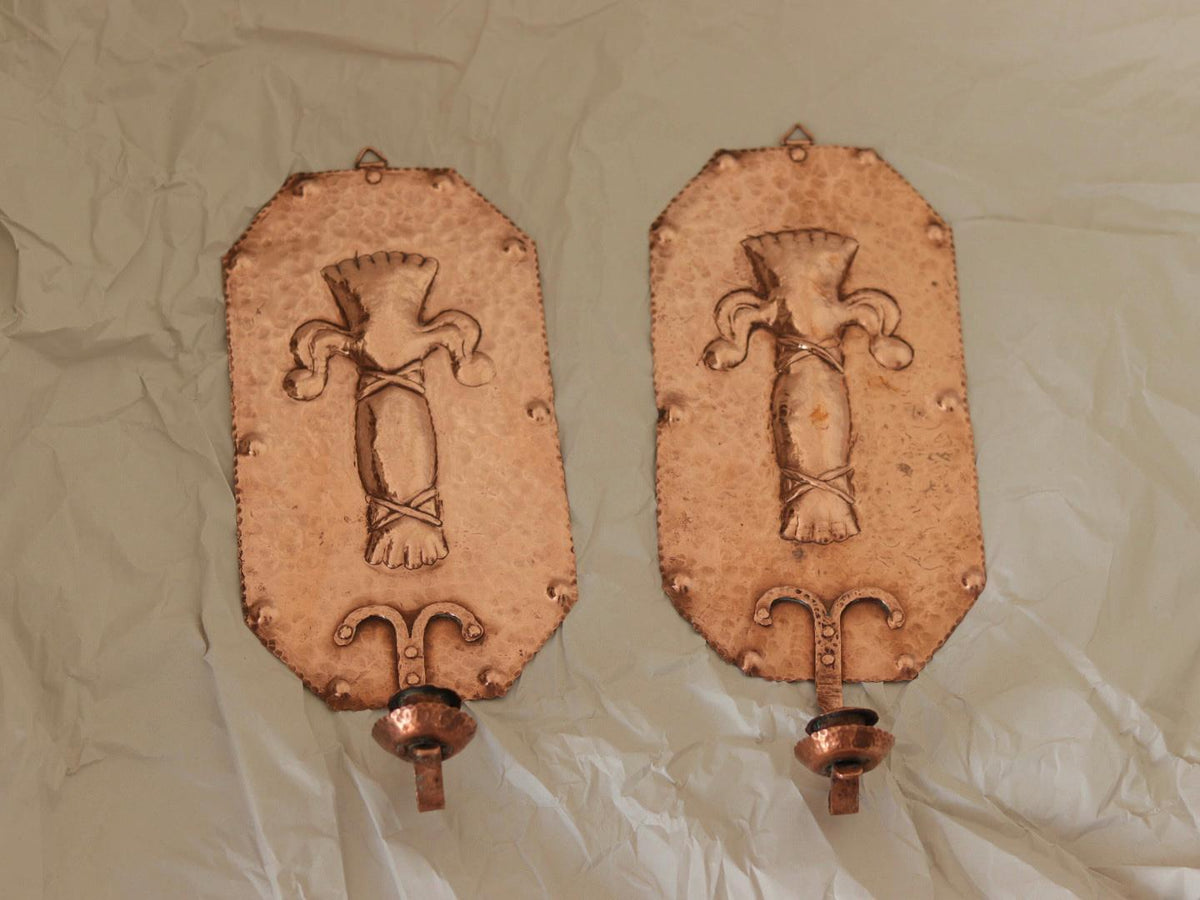 Pair of  Swedish Copper Wall Sconces