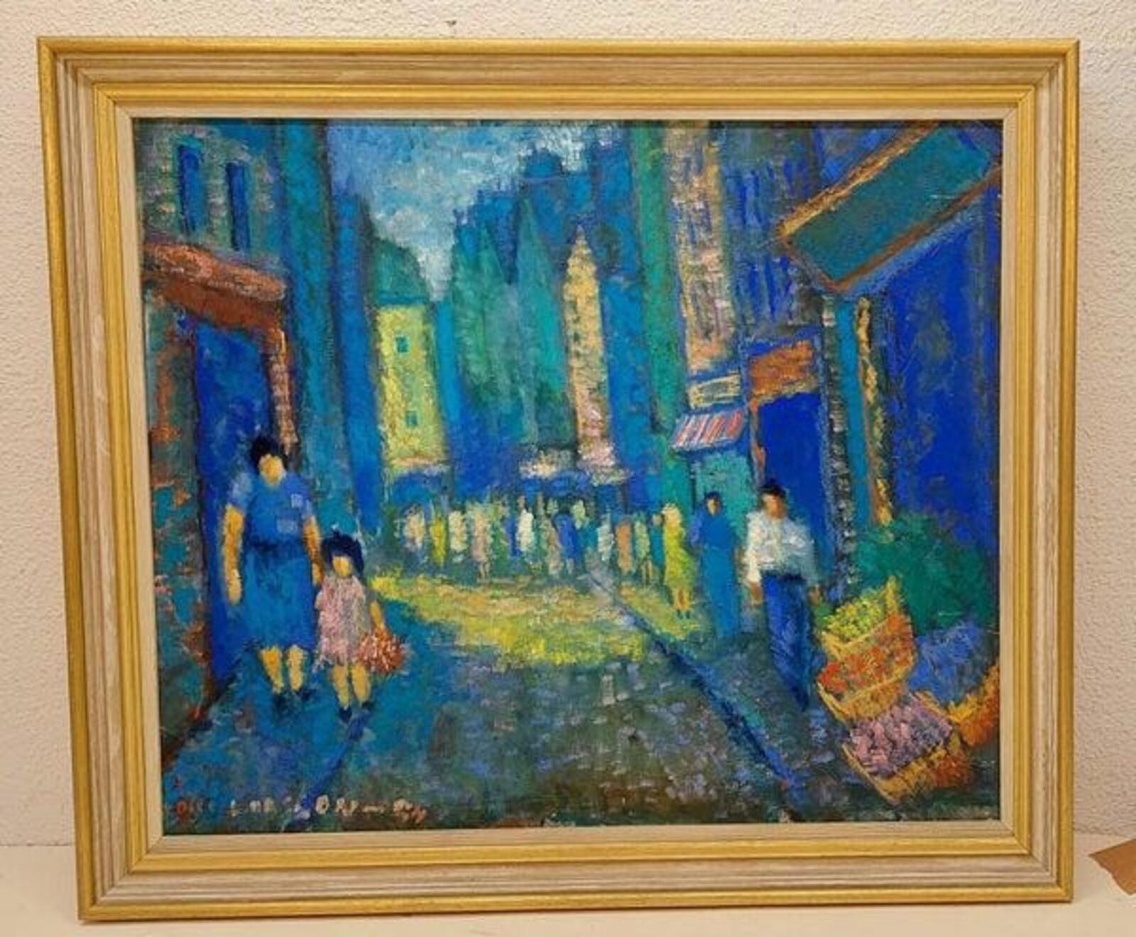 “City Street at Night” by Olle Larsson