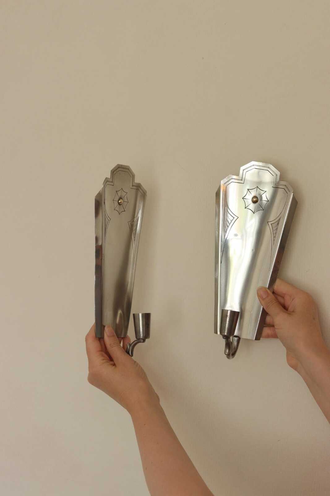 Pair of Swedish Grace Pewter Sconces by Svenskt - Tenn
