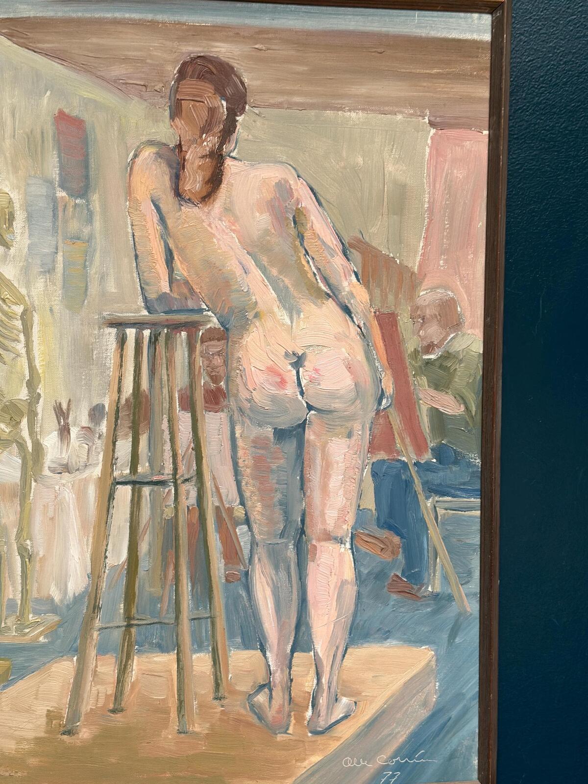 “Female Model in the Studio” by Olle C – Dated 1977
