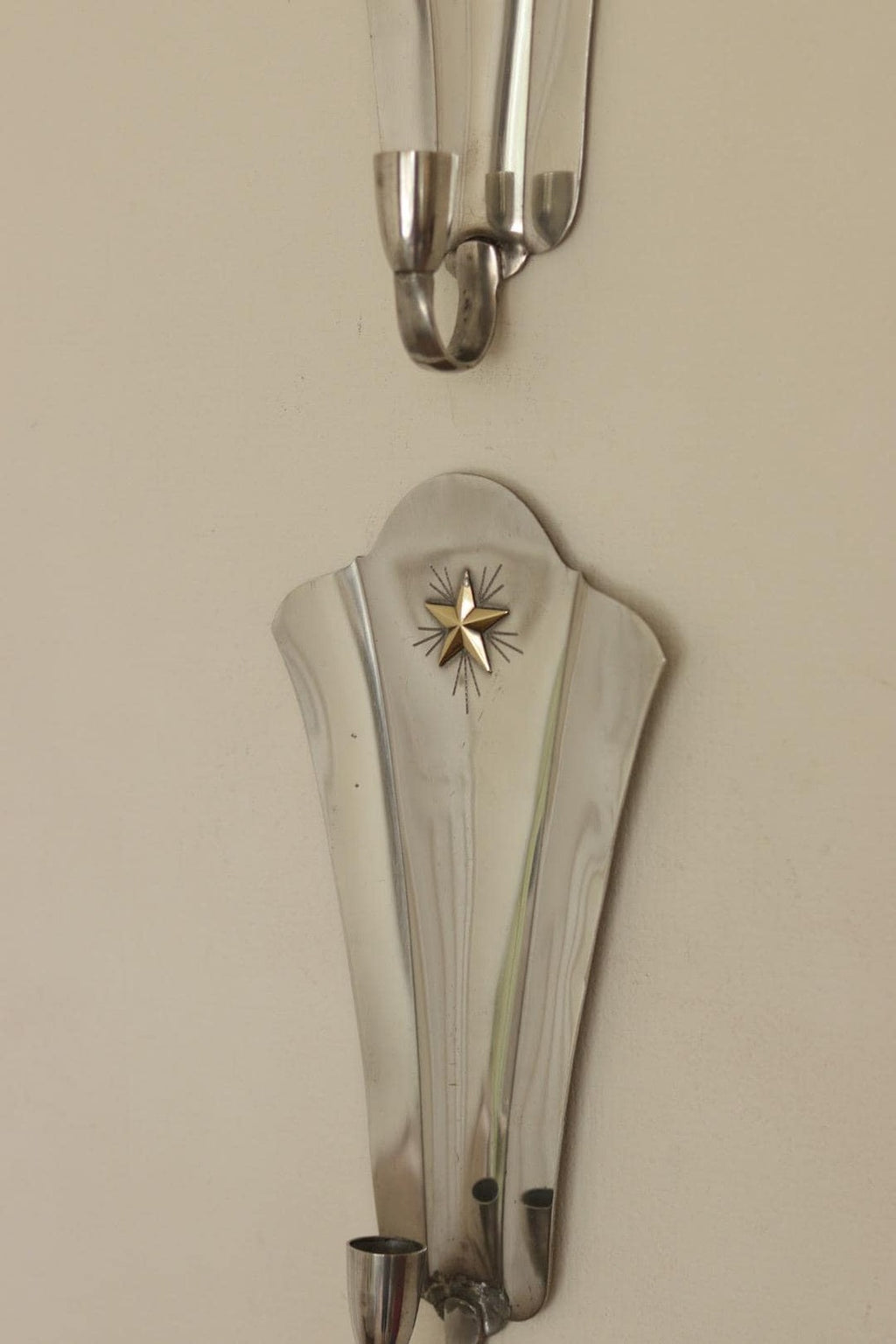 Pair Of Mid Century Swedish Pewter Sconces