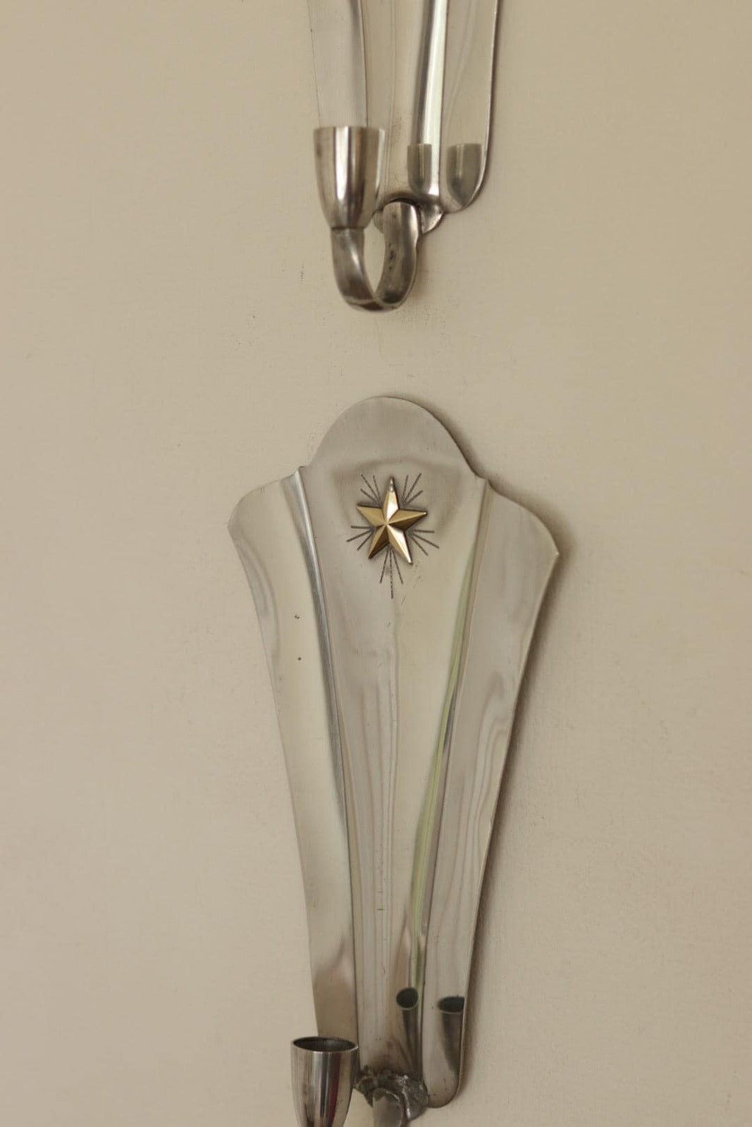 Pair Of Mid Century Swedish Pewter Sconces