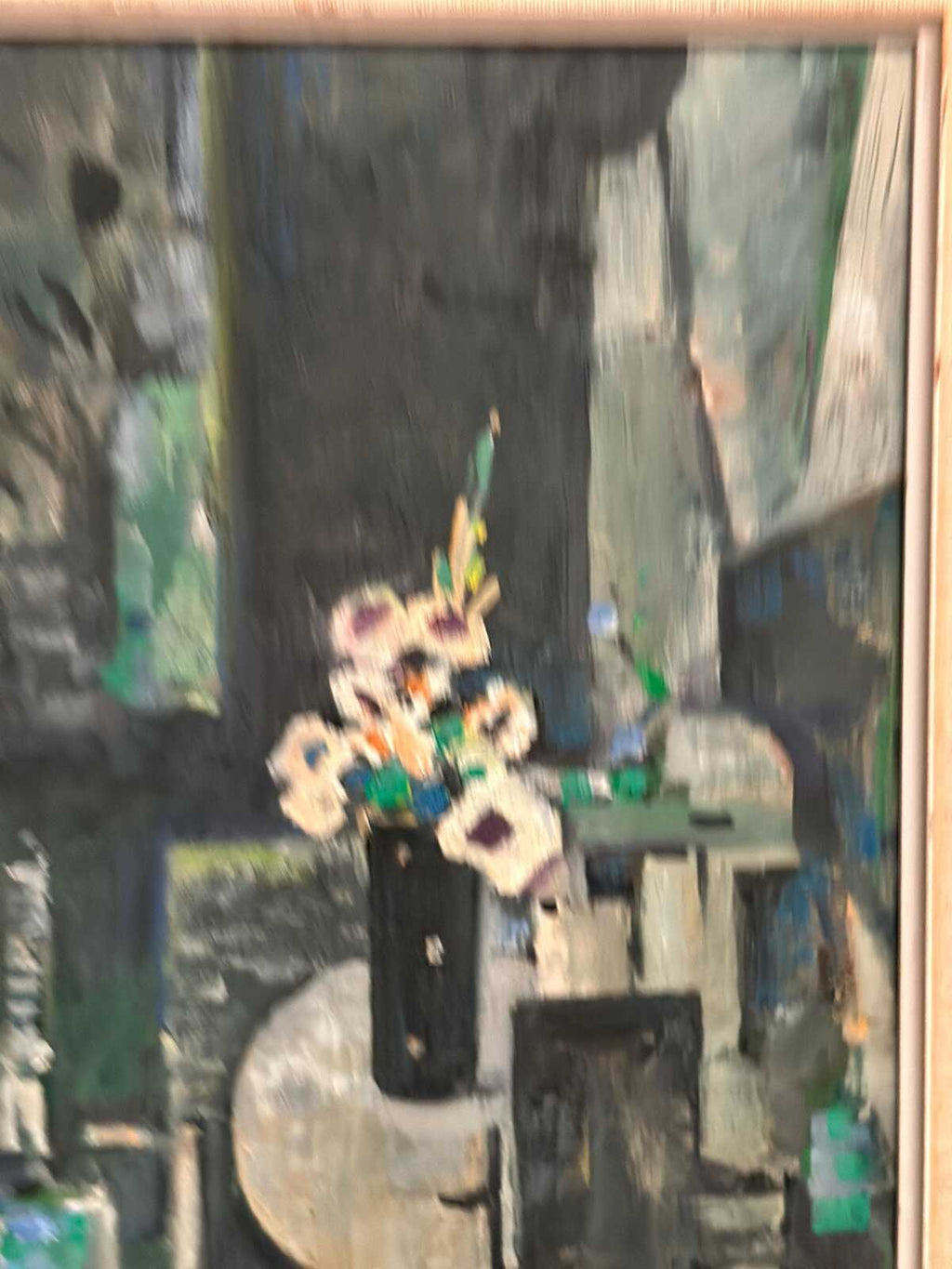 “White Blossom in Black Vase” by Edvin Ollers