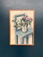 “Flowers in Vase on Chair” by Napoleon Frank
