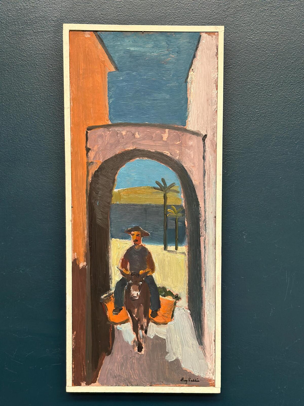 “Man Riding a Donkey” by Harry Sahlin