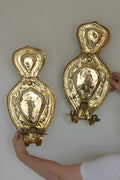 Baroque Style  Mid-Century Brass Swedish Sconces