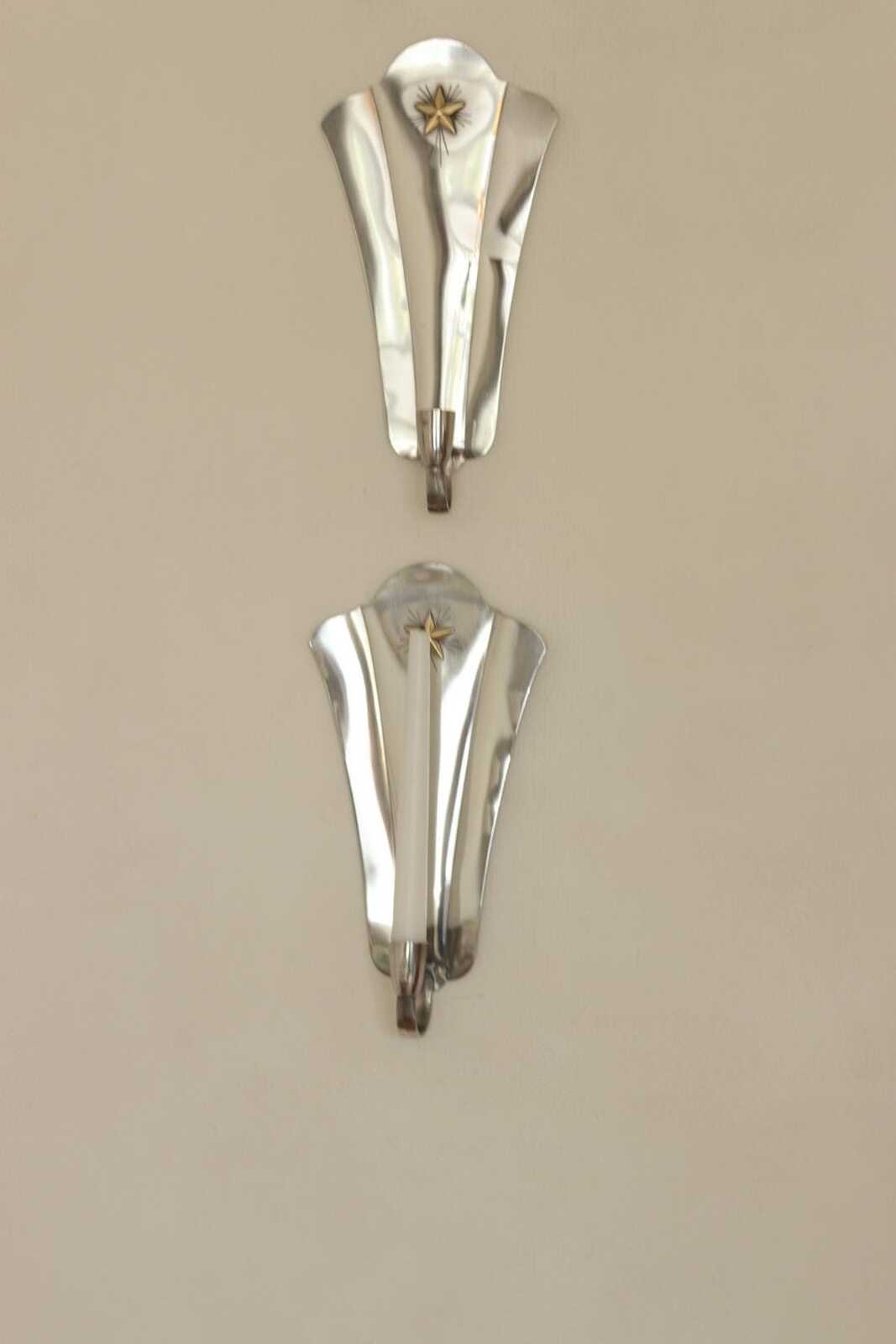 Pair Of Mid Century Swedish Pewter Sconces by GAB Sweden 1930s