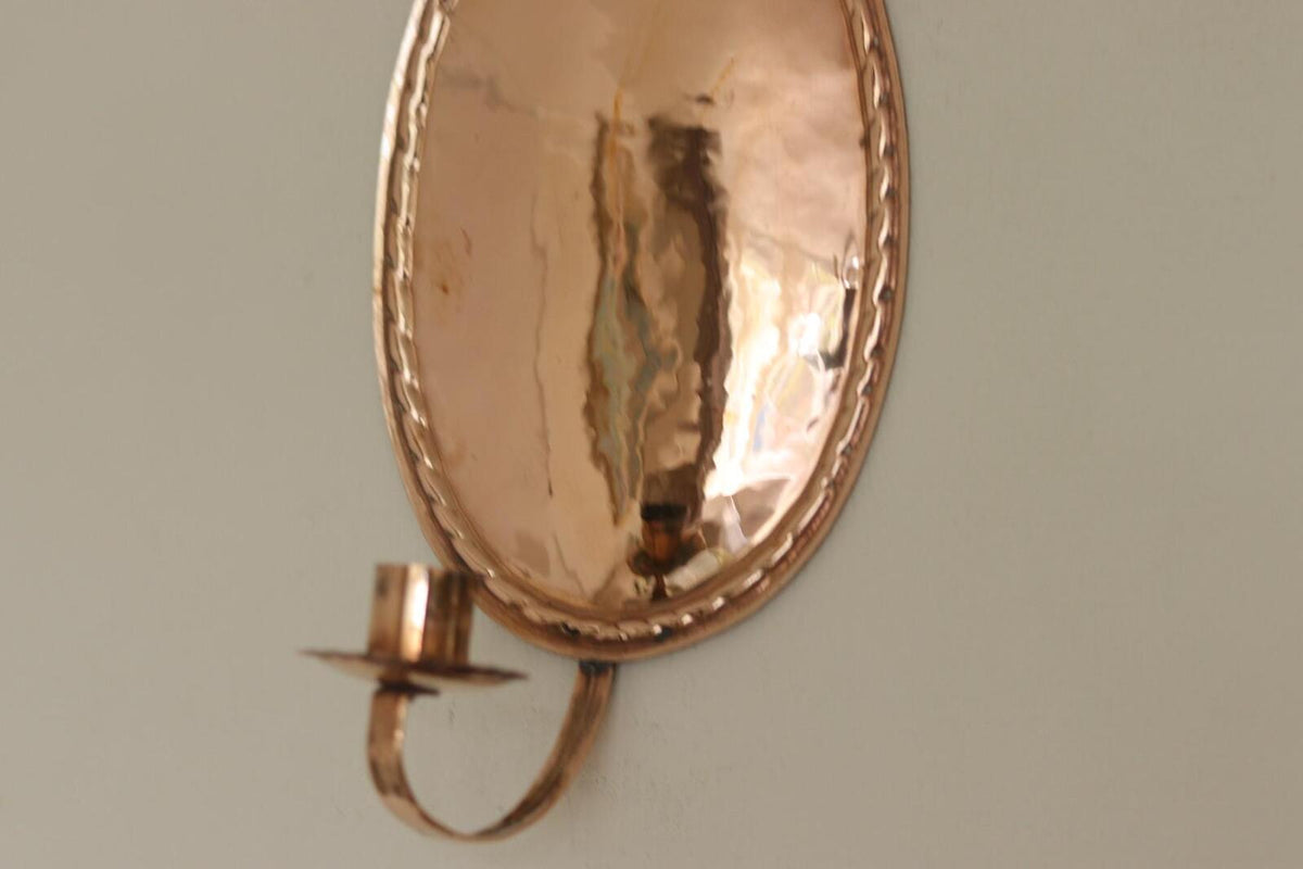 Pair of Swedish Copper Oval Wall Sconces