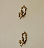 Pair of Mid-Century Swedish Brass Sconces with Mirrors