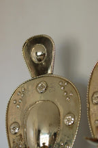 Pair Large baroque Style Mid Century Swedish Brass Sconces