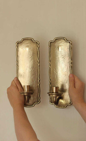 Pair Of Mid Century Style Swedish Brass Sconces by Scandia