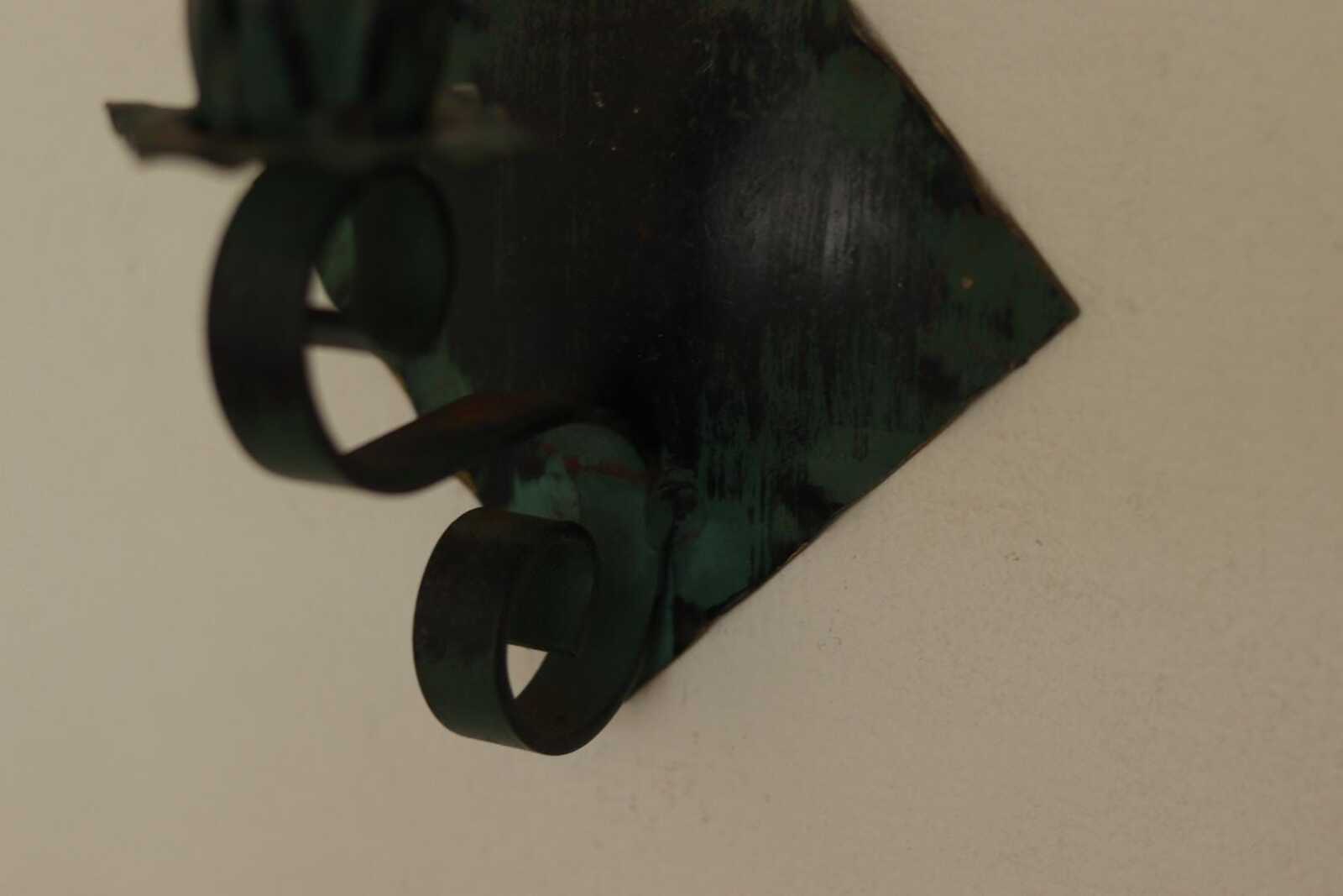 Pair of Vintage Metal/Brass Swedish Verdigris Sconces