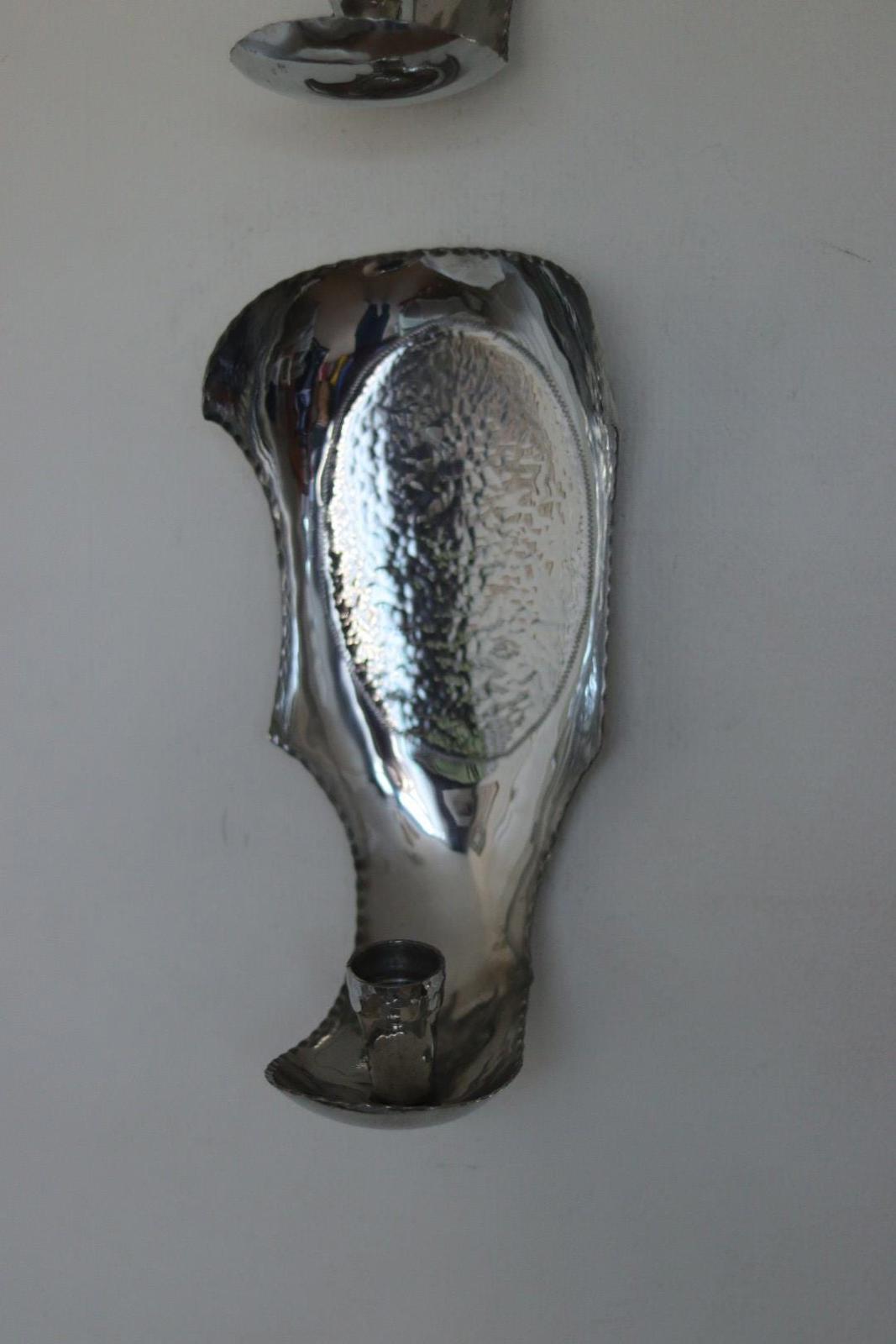 Pair Of Mid Century Swedish Pewter Sconces