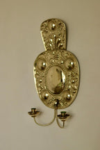 Pair Large baroque Style Mid Century Swedish Brass Sconces