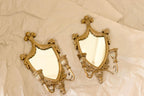 Pair of  Vintage Double Arm Italian Brass Sconces with Mirror