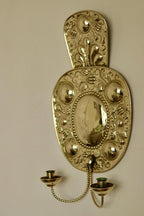 Pair Large baroque Style Mid Century Swedish Brass Sconces